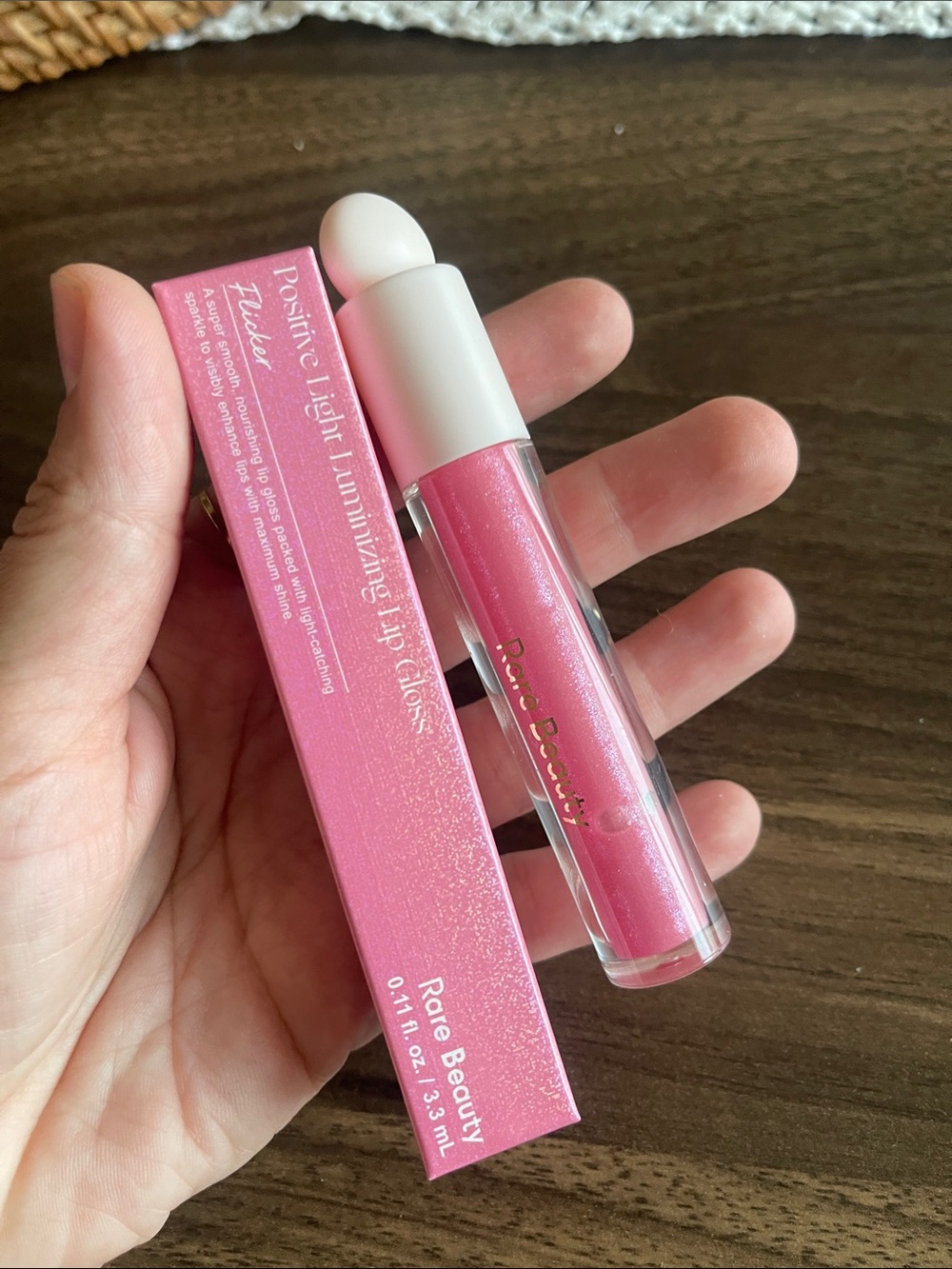 Rare Beauty Pink Shimmer Lip Gloss - Luminous Finish